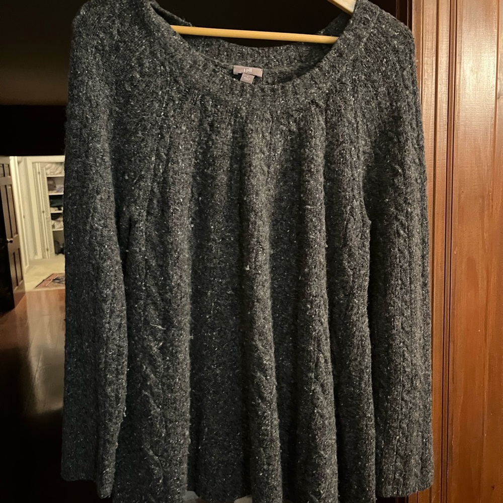 J. Jill Charcoal Knit Pullover
